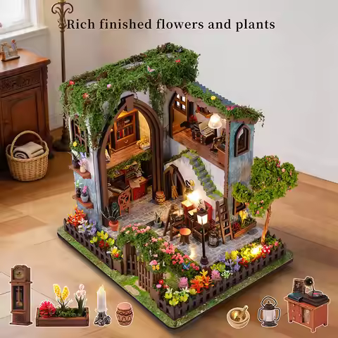 DIY Wooden Book Nook Shelf Insert Miniatures Dollhouse Kit Assemble Fantasy Book Nook Bookend Handma