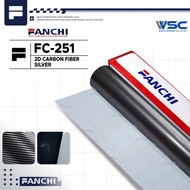 Stiker Carbon Fiber 2D Silver Gold Fanchi Skotlet Karbon Kevlar Wrapping Premium Motor Mobil 50CM
