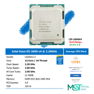 Xeon CPU E5-2680 E5-2695 E5-26XX V3 V4 LGA 2011-3 สำหรับเมนบอร์ดเซิฟเวอร์ X99 C612 สินค้ามือสอง ประก