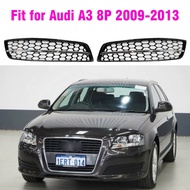 For Audi A3 8P 2009-2013  Glossy Black Car Front Fog Light Grill Cover Trim Honeycomb  Grill
