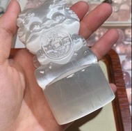 吞金獸透石膏 水晶消磁必備擺件 寓意好  家居、鋪頭擺陣