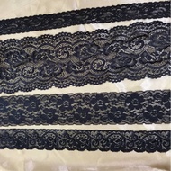 (Meter) Lace Hitam Black Lace Renda Hiasan Hantaran Lace Langsir Curtain Lace Dress Border Lace