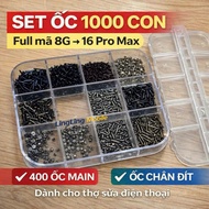Phone Repair Screw Set of 1000 | 400 Main Screws + Ass Screws For iPhone 8G – 16 Pro Max