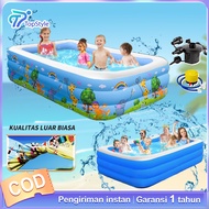 TopStyle kolam renang anak 3 ring kolam renang jumbo karet water spray Kolam Mandi Bola Kolam Renang