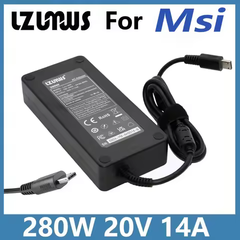 280W USB Tip Charger Compatible with MSI GS77 GE66 GE68 GE76 Raider GE68HX GE78HX GP66 Leopard a18-2