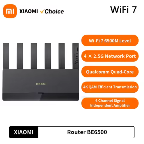 Xiaomi Router BE6500 Quad Nucleus Wifi7 6500Mbps 2.5G Ethernet Port Dual Frequency 2.4/5GHz 6 Indepe