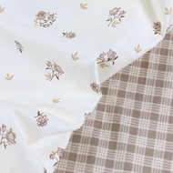 1 Cotton Twill Fabric By The Meter Width 2.35 Meters 93 Inches Autumn Print Brown Double Plaid