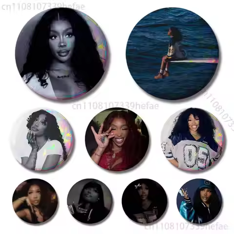 Singer S-SZA Badges 25 32 44 58 75 mm Round Cosplay Pin Bag Decor Fans Collect Friends Gifts Brooch 