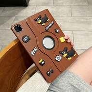 360° Rotatable Stand Flip Leather Brown Tablet Case With Dog Stickers For iPad Mini 6 5 9.7 5 6th Ai