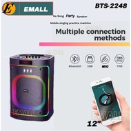 Brodu BTS-2248 Bluetooth Karaoke Speaker FlashLight HighQuality Subwoofer with 2 Microphones