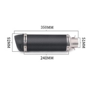 E-Mark Universal Motorcycle Real LeoVince Carbon Fiber Slip On Exhaust Pipe Muffler Escape moto For 