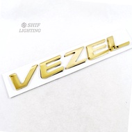 1 X ABS Gold VEZEL Letter Auto Car Emblem Badge Sticker Decal Replacement For Honda VEZEL