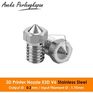 Stainless 3D Printer Nozzle E3D V6 0.2 nozzle, 1.75 Filament Diameter
