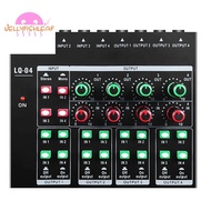 -LQ04 4-Channel Mixer 4-Channel Headphone Amplifier Sound Card Mixer Recording Interface with Dj Mix