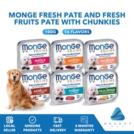 Monge Fresh Pate & Fruits 100g - Variety of Flavors, Nutritious Dog Wet Food