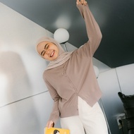 Yeppuoutfit x Maryamnurul - Yujin Cardigan | Basic Oversized Cardigan with Front Buttons, Knit Mater