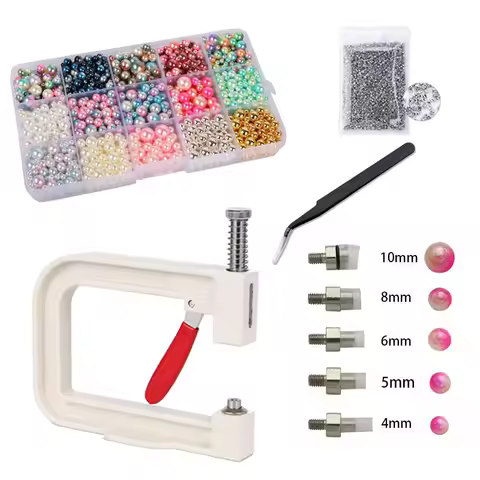 Pearl Setting Machine Handmade Beads HandPress Tool Boxed Non-Porous Round Gem DIY Clothing/Trousers