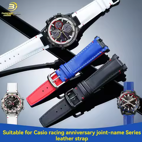 For Casio Honda Racing Anniversary Joint Watch 5698 ECB-2000/ECB-2300 EFS-S641 Genuine Leather Watch