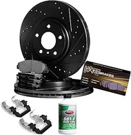 Hart Brakes Front Brakes and Rotors Kit |Front Brake Pads| Brake Rotors and Pads| Semi Metallic Brak
