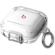 Full Body Beats Fit Pro Earbuds Protective Case Transparent Shockproof Case with Anti-Lost Keychain 