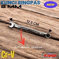 KUNCI RING PAS NASA 🇺🇸🚀 8MM CHROME VANADIUM SATIN K3102