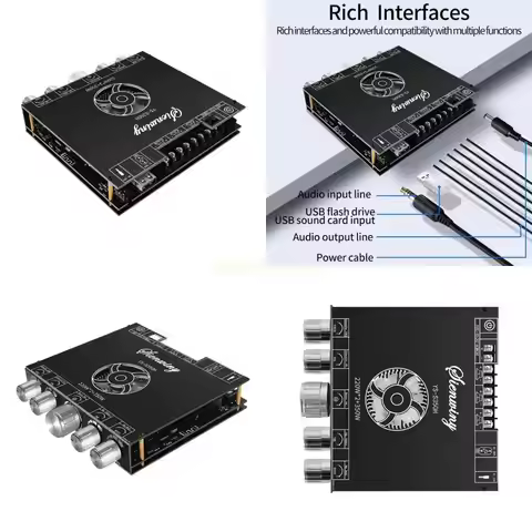 F62C 2.1 Channel TPA3255 Bluetooth-compatible Power Amplifier Board Module High and Low Subwoofer 22