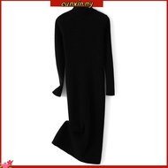 Erdos Cashmere Knitted Dress - Loose Fit, Half-High Collar for Women