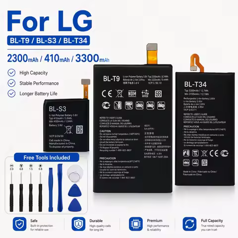 Replacement Battery for LG V30 V30A V30+ Nexus 5 G Watch R W110 W150 BL-T9 BL-T34 BL-S3 Phone Batter