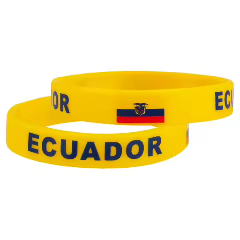 2pcs Ecuador Flag Silicone Bracelets Sport Game Wristbands Ecuadorian Wrist Strap for Men Women Rubb