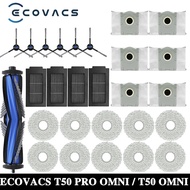 ECOVACS T50 PRO OMNI / T50 OMNI Robot Vacuum Spare Parts Main Side Brushes Mop Cloths HEPA Filters D
