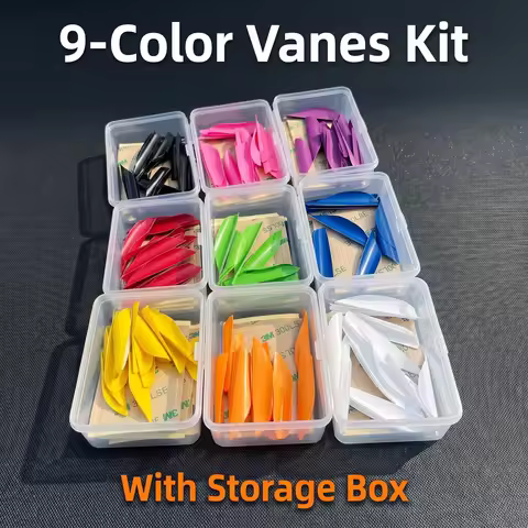50pcs/1box Archery 1.75inch Spin Vanes Spiral Feather DIY Arrow Archery With Sticker Tape Arrow Acce