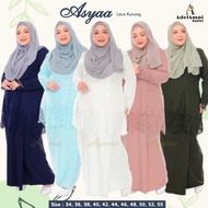 Baju Kurung RayaLace Asyaa Sedondon Dewasa Plus size - Off White/Dusty Pink/Baby Blue/Olive Green (Size 34-55)