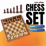 Chess Set Board Wooden Magnetic Foldable Chess Board Portable Chess Set Tournament Size Magnet