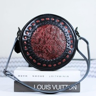 [COD] NOVARA Tas kulit Sapi kombinasi Kulit Motif Batik Tas Wanita Tas Tabung Tas Unik Tas Rajut Jah