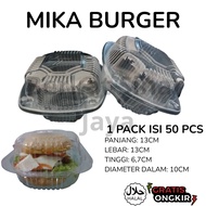 Mika Burger Contents 50 Pcs Food Grade Plastic – Thick Clear Burger Packaging Burger Box