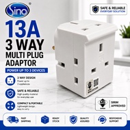 Sino 13A 3 Way Multi Plug Adaptor Extension Socket Universal Plug Adapter Heavy Duty