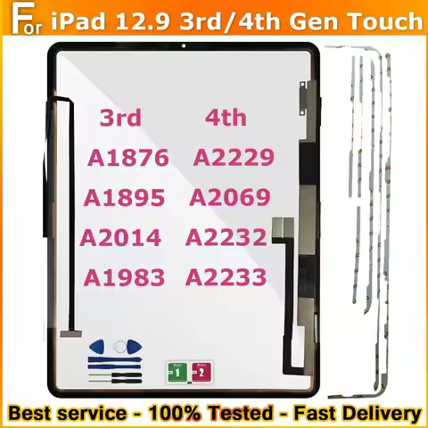 AAA+ Touch For iPad Pro 12.9 3rd Gen A1876 A1895 A2014 A1983/4th Gen A2229 A2069 A2232 A2233 Touch S