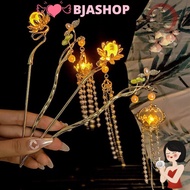BJASHOP Glows Lantern Flower Hairpin, Ancient Style Chinese Style Lotus Emit Light Hairpin, Sweet Vi
