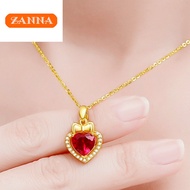 18k gold pawnable saudi gold original Love ruby necklace for women gift