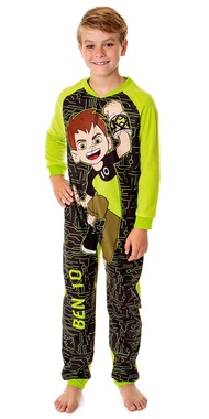 INTIMO Ben 10 Boys' Cartoon Omnitrix Character Union Suit Footless Sleep Pajama