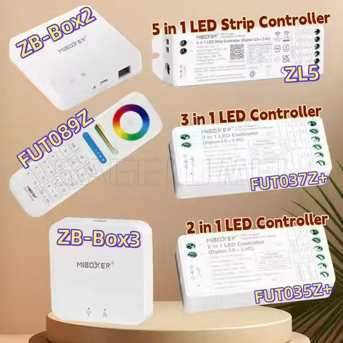 NEW Miboxer Zigbee 3.0+2.4GHz ZL5 5 in 1 LED Strip Controller FUT035Z+ 2 in 1/3 in 1 LED Controller 