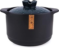 Ceramic Cooking Pot - Japanese Donabe/Chinese Casserole/Clay Pot - Blue 4.2L/4.4QT with Lid
