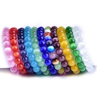 10MM Opal Fashion Bracelet Women's Gorgeous 8mm Colorful Opal Bracelet Artificial Multicolor Opal Br