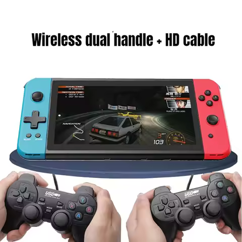 POWKIDDY X70 Portable Retro Handheld Game Console 7-inch HD Screen Video Games Consoles Two-Player T