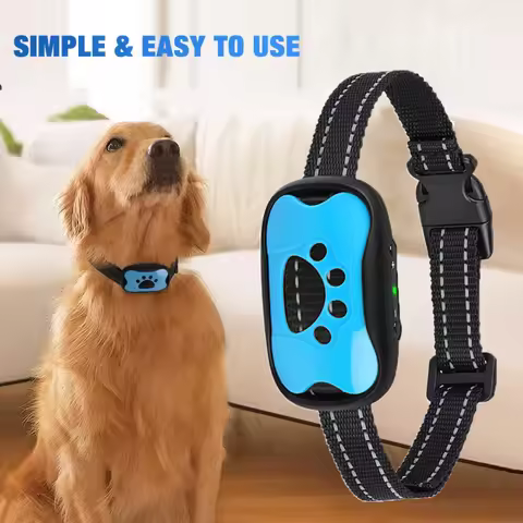 Anti Barking Collar USB Rechargeable Bark Stopper Humane Vibration Collar Waterproof Stop Barking De