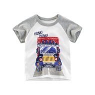 Baby Boys Children's Pattern Bus Short-Sleeved T-Shirt 1-9 Years Old