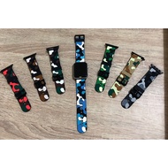 Camouflage Army Style Rubber Band Strap For Apple Watch