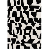 [特價]比利時黑白塊拼地毯 200x290cm