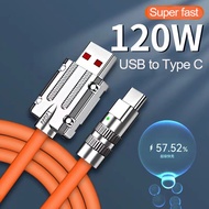 USB 120W 6A Super Fast Charging Led Data Cable Micro USB ชาร์จได้สายซิลิโคนเหลว สาย USB C สำหรับ Huawei Samsung Xiaomi OPPO VIVO Realme สาย iPhone For 15 14Plus 13 13Pro MAX 12 11 X XR 7 6 5 iPad สายชาร์จเร็ว
