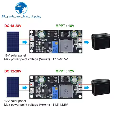 MPPT Solar Controller 1A 3.2V 3.7V 3.8V 7.4V 11.1V 14.8V Lithium LiFePO4 Titanate Battery Charger Mo